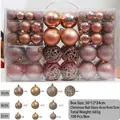 Set 100 palline di Natale oro rosa da 3cm 4cm 6cm con finiture opache e glitterate - Oro Rosa (100 Pezzi)