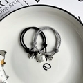 Magnetic astronaut couple bracelets in black and grey woven rope with silver charms - Black & Grey - Silver Broken Heart Magnet