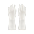 Guanti resistenti in lattice bianco per la pulizia della cucina su sfondo bianco puro - S / Bianco Trasparente (Senza Motivo)