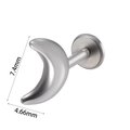 Polished stainless steel moon stud piercing with 7.4mm height and 4.66mm post length - Moon (#5) / 1.2*8mm / Silver