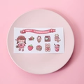 Autocollants PVC mignons fraise avec ours et filles pour la décoration - Série Fraise