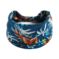 Bohemian Yoga-Stirnband mit tropischem Blattmuster in Marineblau, Orange und Gelb - Oberteile / Navy Orange Weiß Gelb Tropisches Blatt(#169)