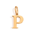 Golden letter P charm pendant for personalized DIY necklace or bracelet jewelry - Letter P (Rose Gold)