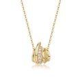S925 sterling silver gold plated necklace with twisted moissanite pendant and zircons - Spiral Texture 1.7mm Moissanite / Without Certificate