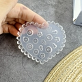Close-up of heart-shaped transparent silicone mold for DIY flower nail art decorations - #001 Flower Ring Heart Mold
