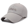 Gray quick-dry baseball cap with NY&JA 3D embroidery and laser-cut ventilation holes - Adjustable / Gray