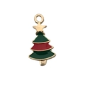 Christmas tree alloy pendant with gold frame and colorful drip oil for DIY jewelry - Layered Red and Green Christmas Tree