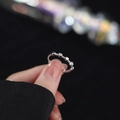 Elegant S925 sterling silver heart ring with sparkling cubic zirconia on hand - Heart White Zirconia Silver Color