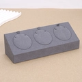 Gray microfiber 3-slot necklace display stand with soft flocking for jewelry counters - Pendant Stand / Gray
