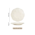 Grande piatto piano in ceramica crema da 26,8 cm con motivi floreali a rilievo e bordi a petalo - Piatto piano Britney da 10 pollici