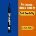 Black acrylic marker with flexible soft brush tip for precise and bold stroke writing - Black Soft Tip Single