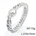 Polished silver cuban link bracelet for men, weight 72g, size 210x13mm, stainless steel - Model C Steel (KB169887-Z)