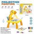 Yellow giraffe projection painting desk for kids with drawing accessories and music - Yellow Giraffe Projector Table