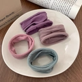 Elastic fabric hair scrunchies in purple, pink, and grey-blue set of four - 3# Morandi Color 4 Pcs Set