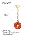 Minimalist gold stainless steel bikini connector pendant with red stone circle - Gold Red Ring Pendant Style (JDBKN010)