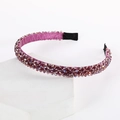 Elegant four-layer purple crystal beaded headband with satin wrap for women - Four-Row Crystal Purple