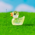 Miniature transparent resin duck with green glitter for landscape decor 1.6x1.8cm - No. 3 Light Yellow
