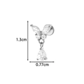 Schmetterling Knorpelstecker aus Titanstahl mit Zirkonia und Tropfenanhänger - 8# Schmetterlings-Tropfen-Stil (2623-8# Silber)