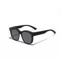 Gafas de sol polarizadas cuadradas TR90 negras clásicas con monturas grandes - Negro mate
