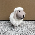 Handmade white wool felt sheep ornament with grey legs for Nordic Christmas decor - White Wrapped Leg Sheep