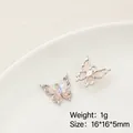 Pendentif papillon argenté avec ailes irisées et strass pour création de bijoux DIY - Prix à l'unité / Forme de Papillon (16#)