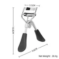 Silver lash curler with black handles and built-in comb, size details 10.8cm by 3.5cm - Black With Comb