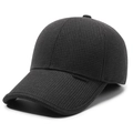 Deep grey men's winter baseball cap with thick fleece lining and textured waffle fabric - Adjustable / Gray