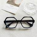 Lunettes de soleil oversize avec monture noire géométrique et finition modèle 7203 haut de gamme - Monture Noire Verres Transparents