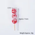 Miniature red candied hawthorn stick DIY charm, size 7.5x1.8cm weighing about 10g - 7.5cm Sesame Candied Haws - No Hook Model