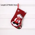 Roter Weihnachtsstrumpf aus Leinen mit Schneemann-Patch und kariertem Aufschlag - Jute-Strumpf [Mittel] Schneemann
