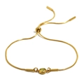 Bracelet ajustable en chaîne serpent plaqué or 18 carats avec zircon rond brillant - Or-Zircone Jaune Olive