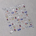 3D Cartoon Augen Nagelaufkleber M-267 mit bunten Edelsteinen für DIY Nageldesign - Cartoon Augen 3D Geprägter Stil (M-267)