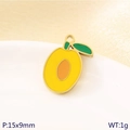 18K gold plated stainless steel yellow mango fruit charm for DIY bracelets 15x9mm - Yellow Mango (KLJ10744-ZLA)