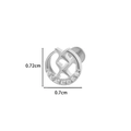 Pendiente de trébol en titanio F136 plateado con circonitas y medidas de 0,7 cm - 2# Estilo Redondo Geométrico (Plata)