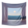 Dettaglio di arazzo bohémien con stanza viola surreale e trama di tessuto leggero - 73X95CM (Spazzolato Transfrontaliero) / Stile ZJ702-9 (Interni Viola)