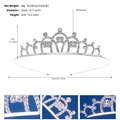 Tiara argentata per bambina con strass, motivo a farfalla e diametro di 12cm - Stile con Motivo a Farfalla (TS-J3279S)