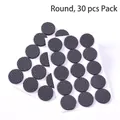 Set of 30 round black EVA foam pads for furniture feet with non-slip mesh texture - 30 Pieces Round