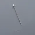 Minimalist S999 sterling silver threader earring featuring a crescent moon design - Letter C