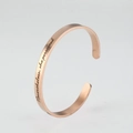 6mm rose gold stainless steel open bangle with Nevertheless she persisted engraving - Rose Gold G2847-nevertheless