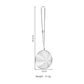 Stainless steel fine mesh skimmer spoon with 12cm diameter and 34.5cm long handle - 12cm (201 Bare) / Silver