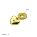 Detailed view of golden heart pendant with zircons showing 24mm size and 3.3g weight - DB2408013-E (Gold Starry Zircon Heart Pendant)