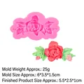 Rosa Silikonform Rosengirlande für Schokolade Fondant und DIY handgemachte Seife - 3#Einzelne Rose / Rosa
