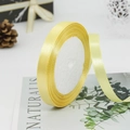 Golden yellow satin ribbon roll 1cm wide for gift wrapping and wedding DIY crafts - Light Gold