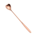 Elegant rose gold stainless steel long handle spoon with a creative heart shaped head - Heart-shaped Spoon / Rose Gold