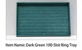 Professional dark green velvet 100-slot ring display tray for jewelry storage - 100-Slot Ring Tray / 35x24x3cm