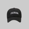 Classic black baseball cap with white Colorado embroidery in a minimalist design - Black (COLORADO Pattern)