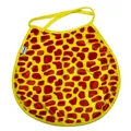 Ginger yellow giraffe print baby bib in soft flannel material with towowo brand tag - Giraffe Cloak