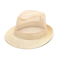Chapeau de soleil respirant beige pour homme avec calotte en maille et bord en paille - 58cm / Beige