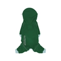 Waterproof four-legged dog raincoat in dark green and light blue color block design - S / Top And Bottom / Green