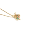 Collar dorado con colgante de tortuga marina incrustado con cristales de colores vivos - 0277 Tortuga marina